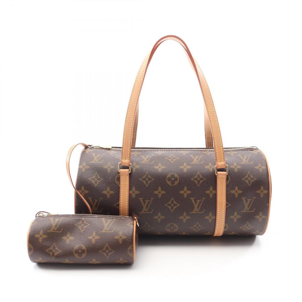 Louis Vuitton Papillon Monogram Handbag Canvas Leather Brown